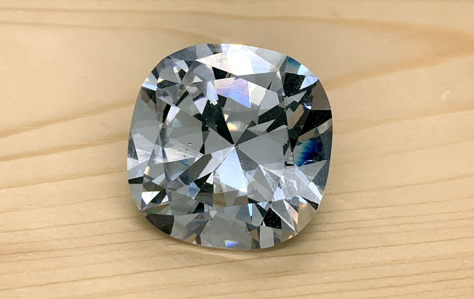 A large cushion cut cubic zirconia
