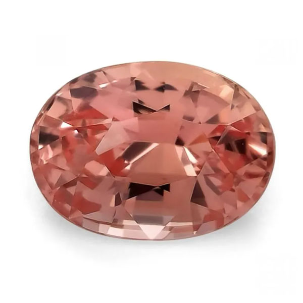 An oval cut Padparadscha Sapphire