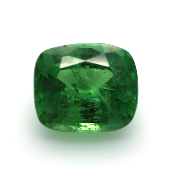 A cushion cut Tsavorite Garnet